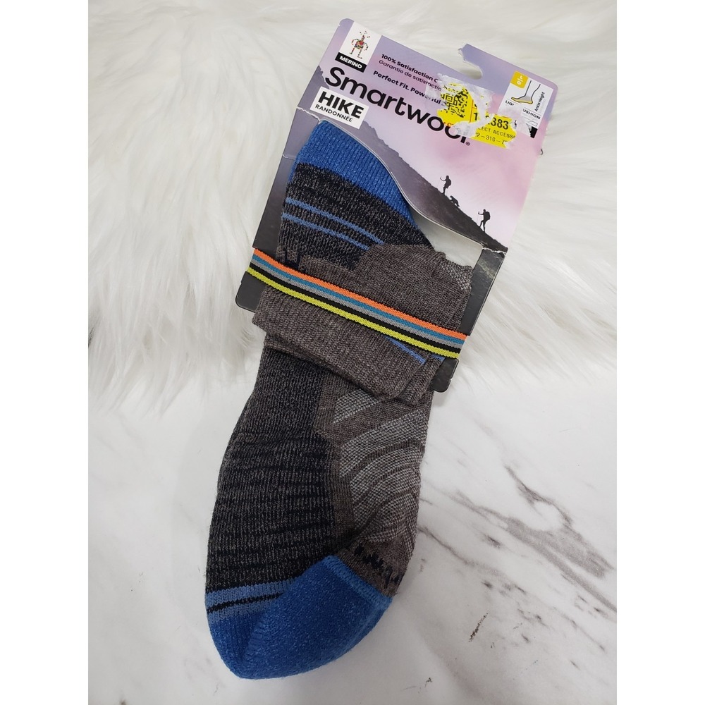 SMARTWOOL UNISEX HIKE LIGHT CUSHION CHARCOAL ANKLE SOCKS SIZE MEDIUM